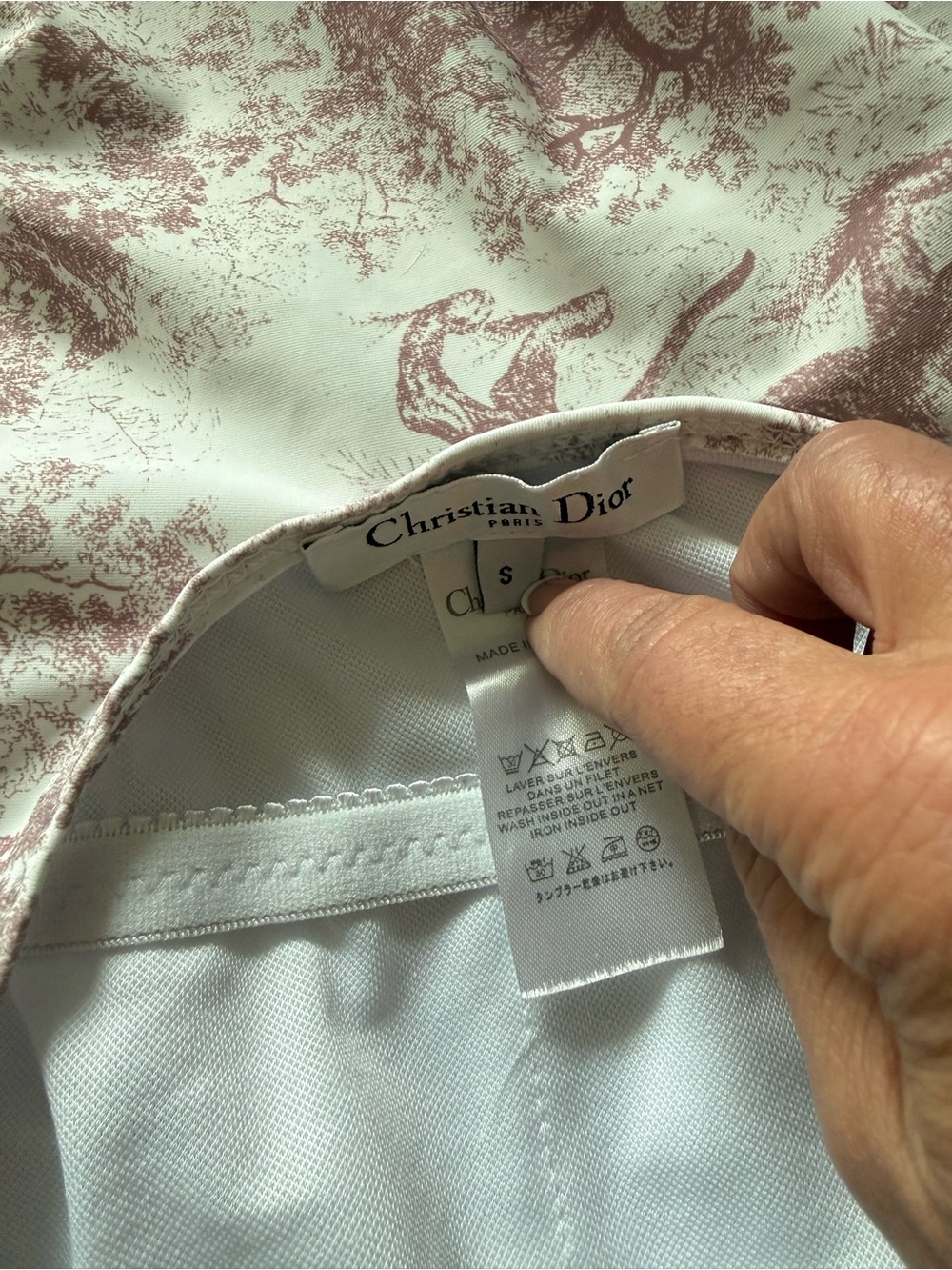 Dior One-Piece Bodysuit in Pink and White Toile - Picture 6 of 7